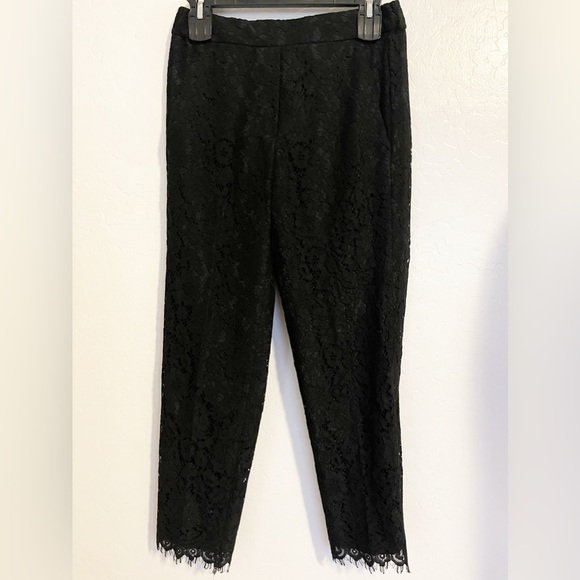 J. Crew Womens Pants Black Lace Pull On Easy Pants F8766 Size 0 - Picture 2 of 5